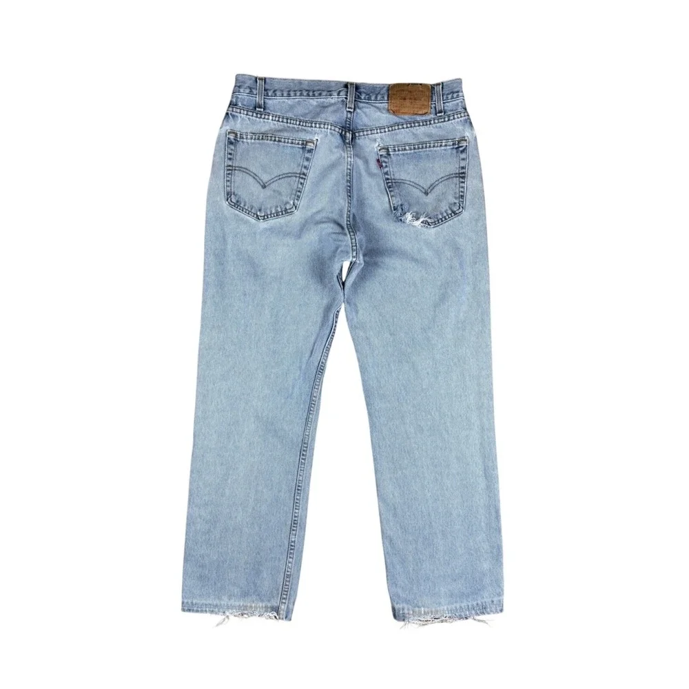 Vtg Levi's 505‎ Men's Jeans 34x28.5 Light Wash Distressed Hemmed Vintage Y2K